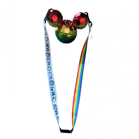 Disney Park 2023 Rainbow Pride Mirrored Mickey Shaped Sipper Cup Collectible - Picture 3 of 8